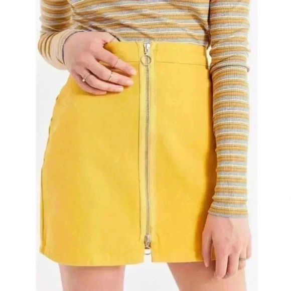 BDG Dresses & Skirts - Urban Outfitters Yellow Zip up BDG High Rise Denim Skirt XS